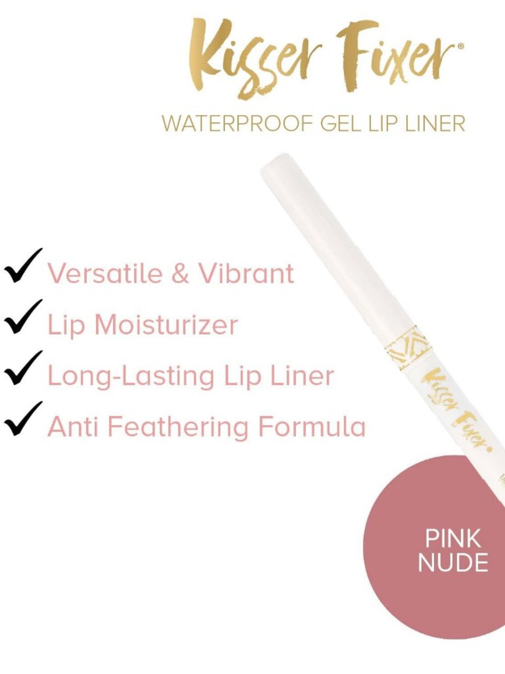 Belle Beauty Kisser Fixer Waterproof Lip LIner - Pink Nude